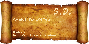 Stahl Donáta névjegykártya